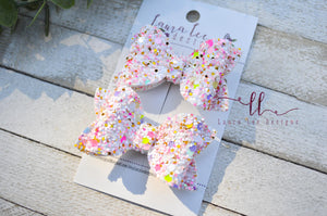 Pippy Style Pigtail Bow Set || Summer Celebration Glitter