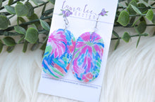 Octavia Oval Clay Earrings || Vibrant Summer Swirls