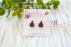 Clay Stud Earrings || Brown Cow Tag || Made to Order