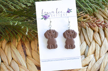 Dog Clay Earrings || Brown || Made to Order