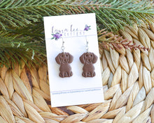 Dog Clay Earrings || Brown || Made to Order