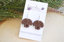 Dog Clay Earrings || Brown Lab || Made to Order