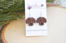 Dog Clay Earrings || Brown Lab || Made to Order