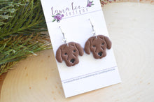Dog Clay Earrings || Brown Lab || Made to Order