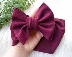 Large Julia Bow Headwrap || Burgundy