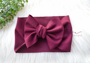 Large Julia Bow Headwrap || Burgundy