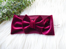 Small Julia Bow Headwrap || Burgundy Velvet