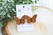 Butterfly Clay Earrings || Painted Monarch || Made to Order