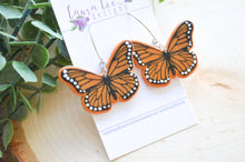 Butterfly Clay Earrings || Painted Monarch || Made to Order