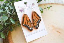 Butterfly Clay Earrings || Painted Monarch || Made to Order