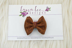 Mini Millie Bow Style || Camel Brown Leopard