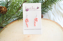 Clay Earrings || Candy Canes