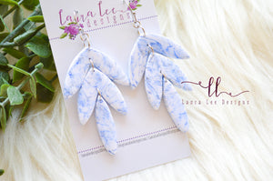 Cassie Clay Earrings || Blue and White Marble