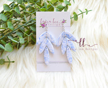 Cassie Clay Earrings || Blue and White Marble