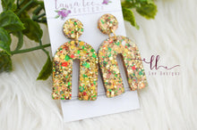 Stud Arch Resin Earrings || Christmas Cheer Glitter