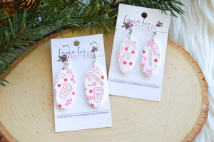 Jackie Oval Clay Earrings || Christmas Lattes and Candy Canes