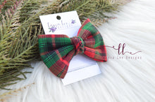 Lucy Style Bow || Christmas Plaid || CLIP ONLY
