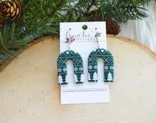 Nova Large Arch Clay Earrings || Green Christmas Sweater
