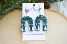 Nova Large Arch Clay Earrings || Green Christmas Sweater