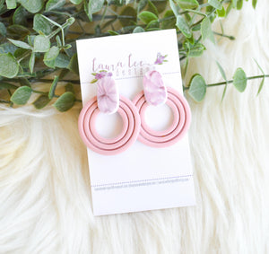 Circle Clay Earrings || Mauve
