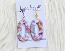 Octavia Oval Clay Earrings || Purple Marble