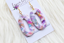 Octavia Oval Clay Earrings || Purple Marble