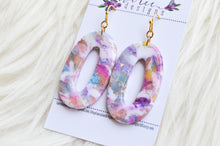 Octavia Oval Clay Earrings || Purple Marble