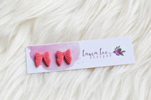 Bow Clay Stud Earrings || Coral || Made to Order
