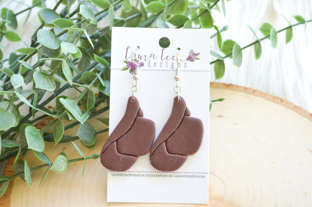 Cowboy Hat Clay Earrings || Brown || Made to Order
