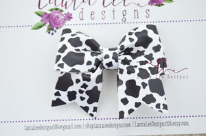 Little Missy Bow || Cow Print Vegan Leather