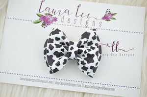 Mini Millie Bow Style || Cow Print Vegan Leather