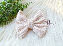 Large Julia Bow Style Bow || Cream Sweater Knit || CLIP ONLY