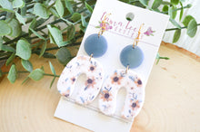 Curved Nova Small Arch Clay Earrings || Fall Floral