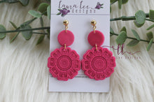 Tessa Clay Earrings || Dark Pink || Made to Order