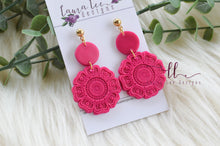 Tessa Clay Earrings || Dark Pink || Made to Order