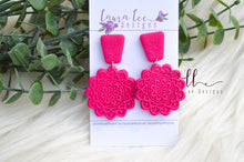 Mandala Clay Earrings || Dark Pink || Made to Order