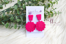 Mandala Clay Earrings || Dark Pink || Made to Order