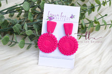 Mandala Clay Earrings || Dark Pink || Made to Order