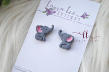 Clay Stud Earrings || Elephants