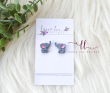 Clay Stud Earrings || Elephants