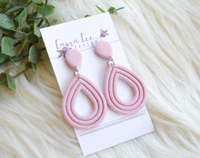 Emma Teardrop Clay Earrings || Mauve Pink with Stud top