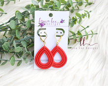 Emma Teardrop Clay Earrings || Red || Made to Order