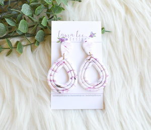 Emma Teardrop Clay Earrings || Swirl with Stud top