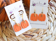 Fat Pumpkins Clay Earrings || Orange