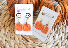 Fat Pumpkins Clay Earrings || Orange