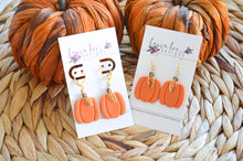 Fat Pumpkins Clay Earrings || Orange