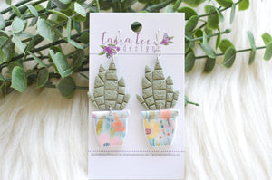 Plant Clay Earrings || Floral Pot