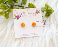 Clay Stud Earrings || Flowers-  You Pick Color || Made to Order