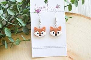 Fox Clay Earrings || Rosegold Glitter || Made to Order