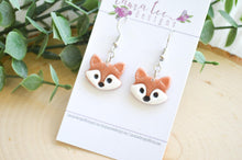 Fox Clay Earrings || Rosegold Glitter || Made to Order